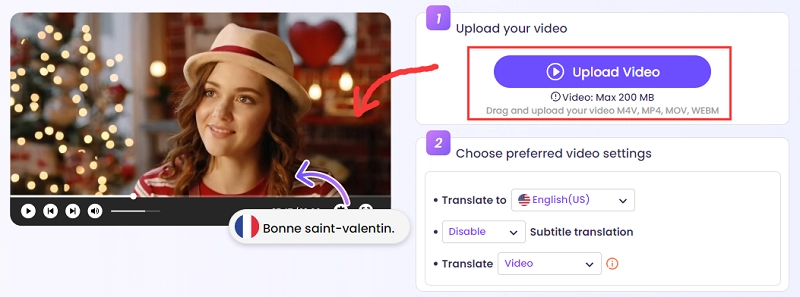 How to Translate Video Subtitles with Vidnoz AI Video Translator - Step 1