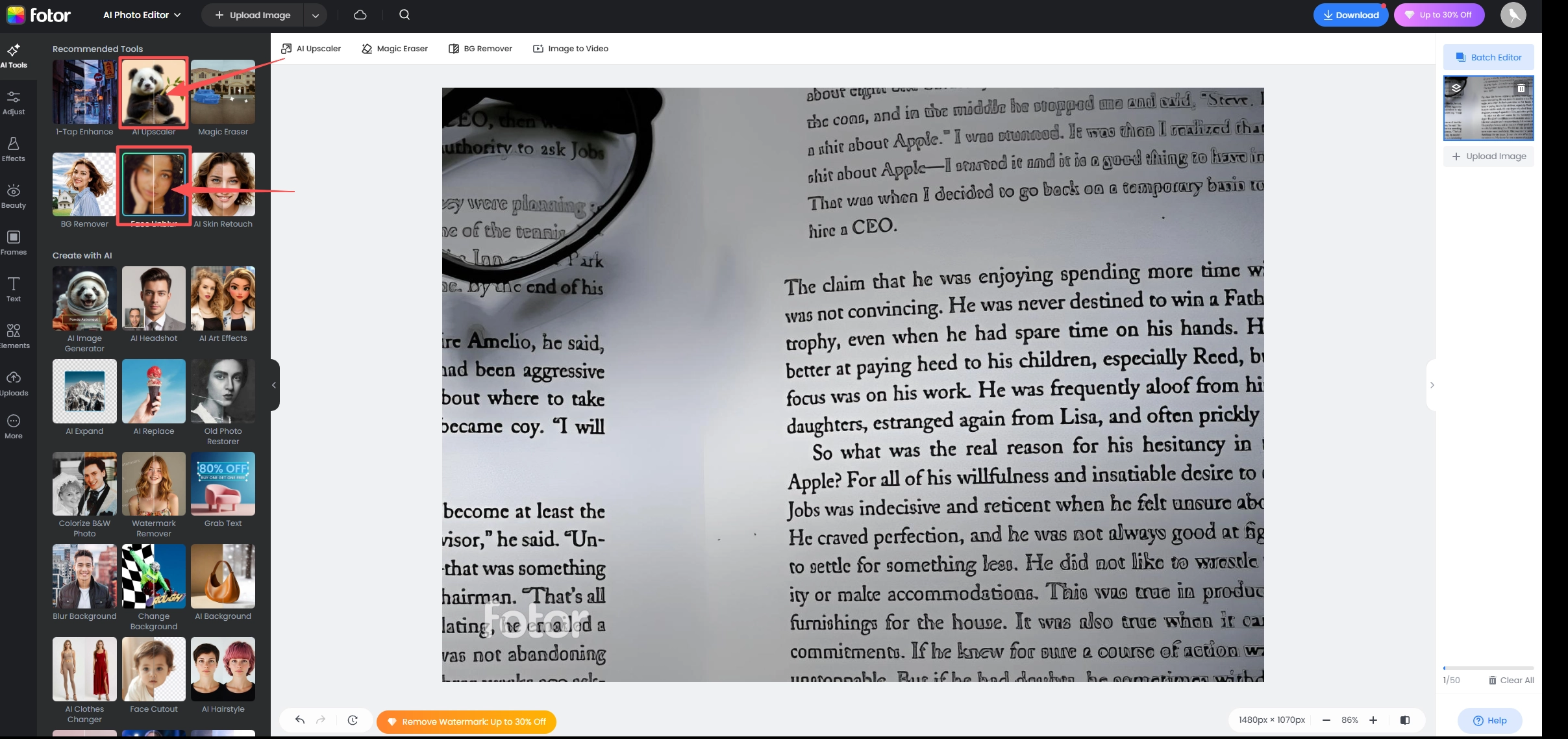 How to Unblur Text in an Image Fotor Process