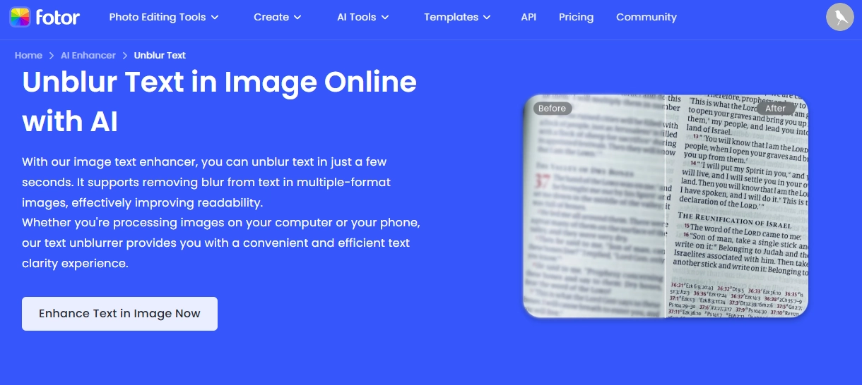 How to Unblur Text in an Image Fotor