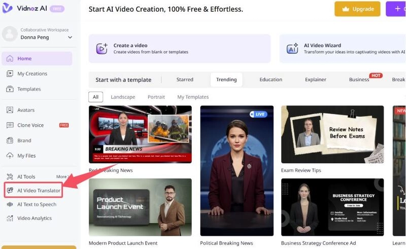How to Use Vidnoz AI - Step 2