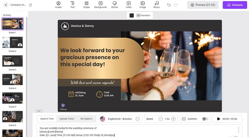 How to Use Vidnoz AI Wedding Invitation Video Maker Online Free