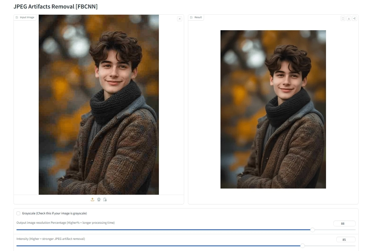 Hugging Face Remove JPG Artifacts Online Free