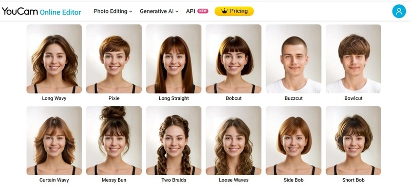 YouCam AI Hairstyle Generator