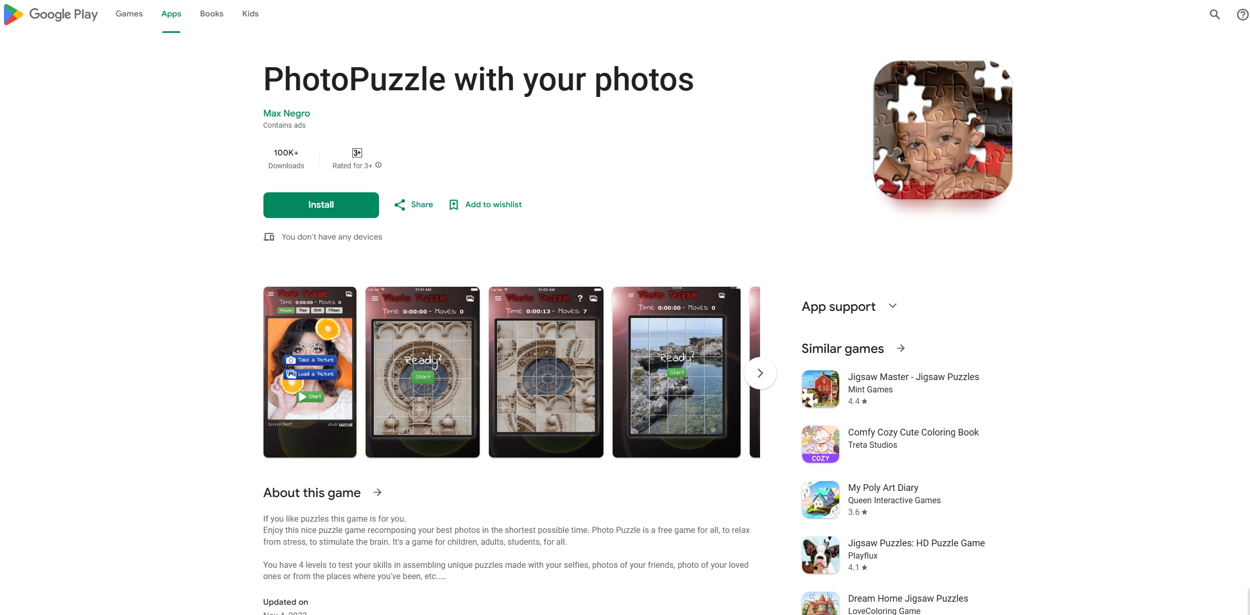 Image to Puzzle Android App