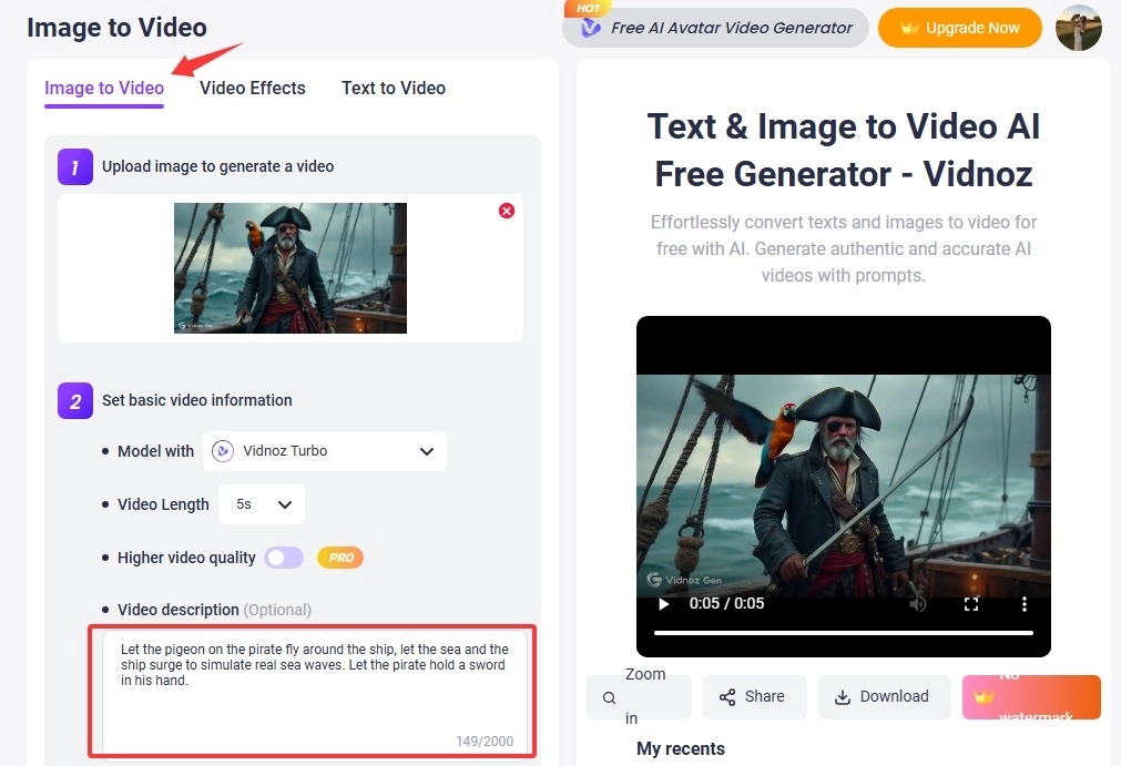 Image to Video AI Pirate
