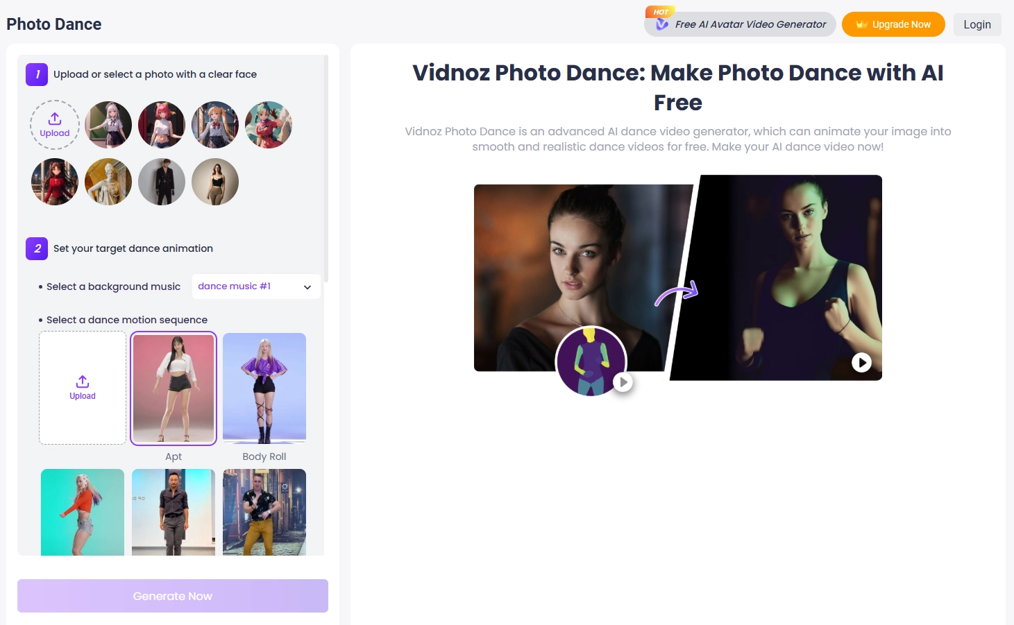 Vidnoz Photo Dance