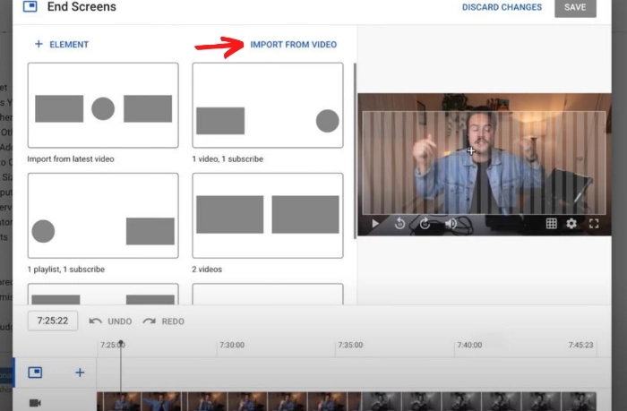 Import an End Screen from Other Videos