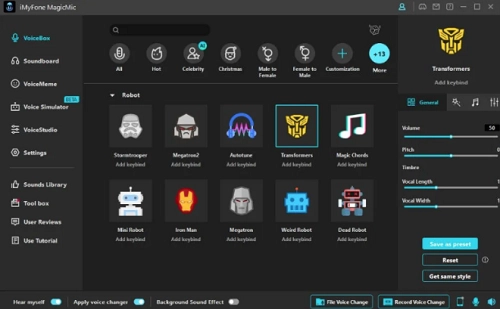 iMyFone MagicMic Optimus Prime Voice Changer
