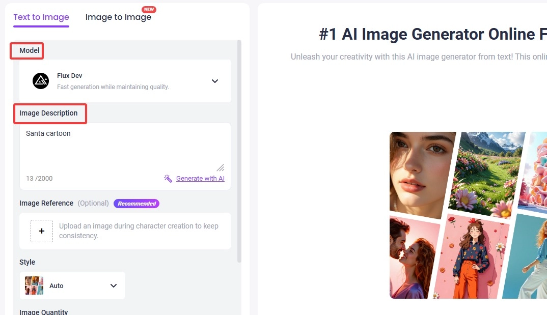Input Description for Santa Cartoon Image