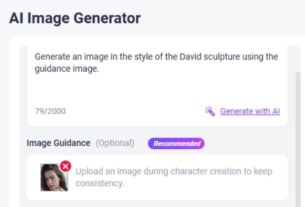 Input Text and Upload Image Guidance