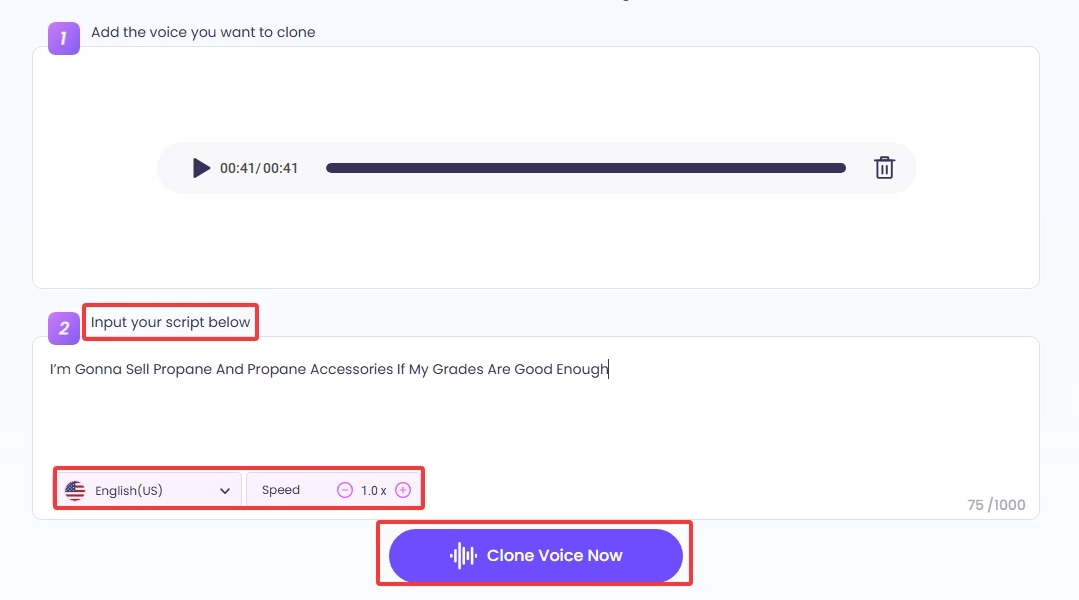 Input Your Script Customize and Generate