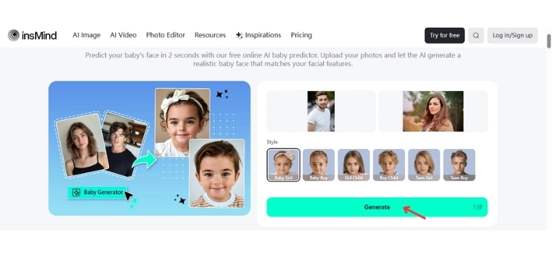 Insmind AI Baby Generator Image