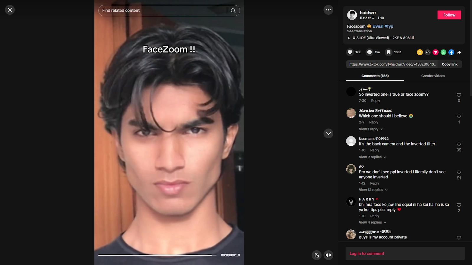 Inverted Face Filter Tiktok Use