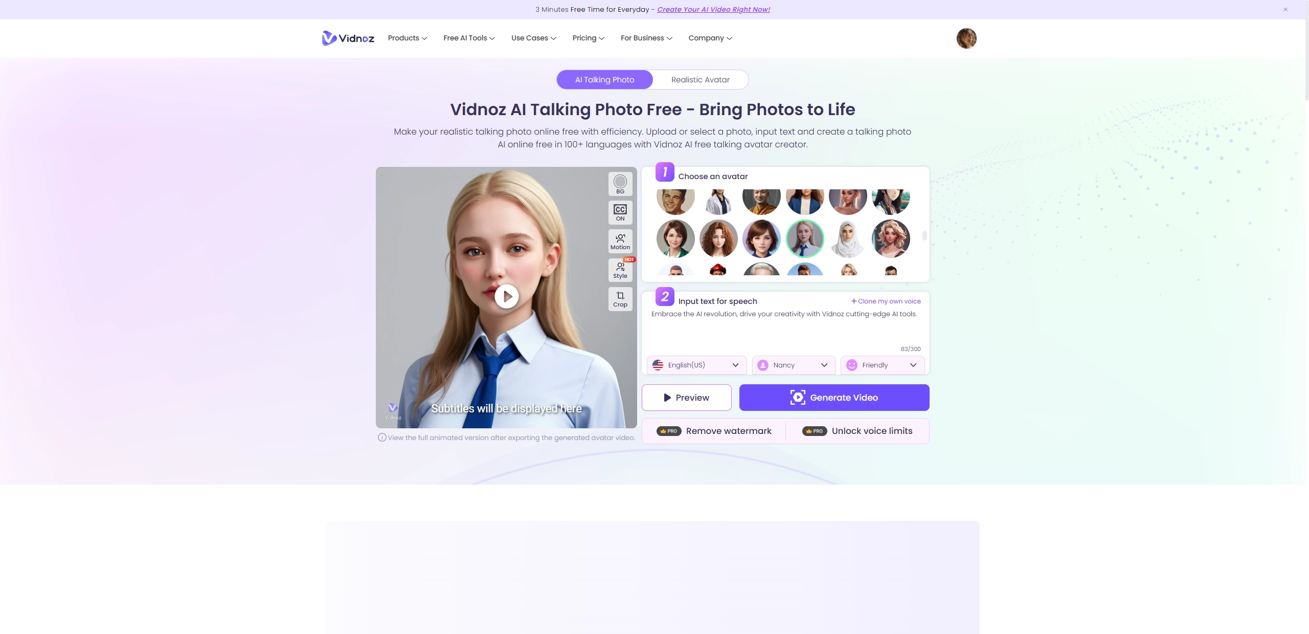 Inverted Face Filter Vidnoz Talking Photo