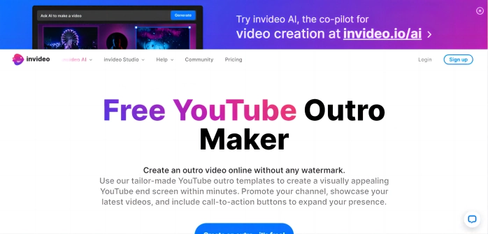 InVideo YouTube Intro and Outro with Templates