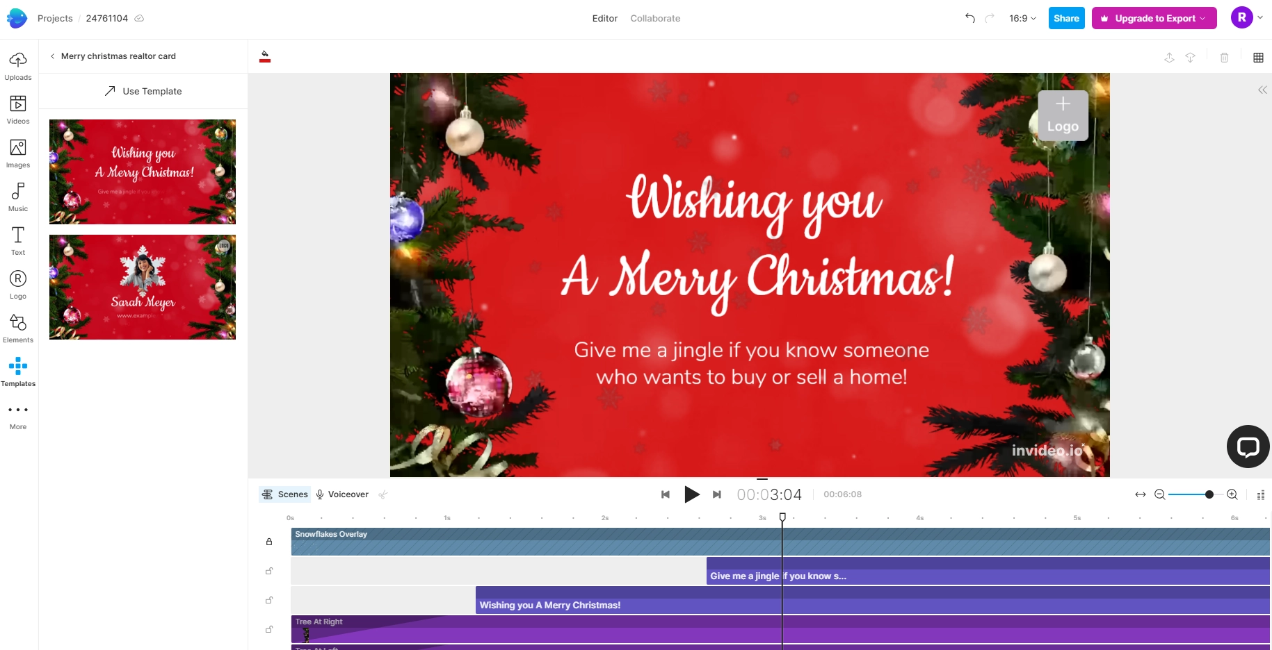 Christmas Video Maker - InVideo