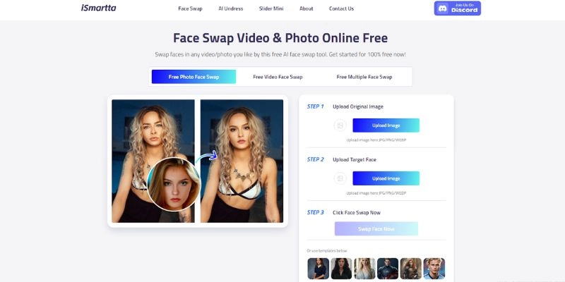 iSmartta Free AI Face Swap Tool with Hot Undress Feature