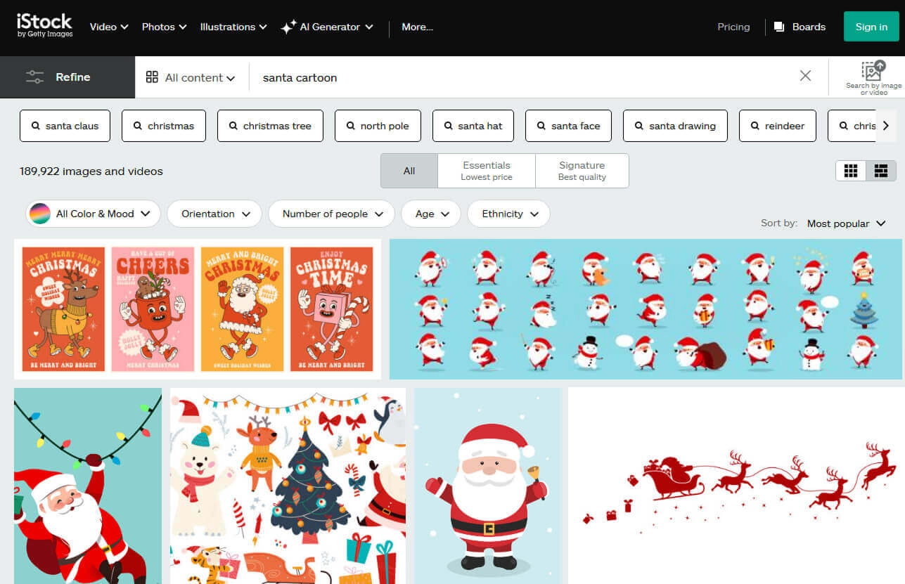 iStock Santa Cartoon Image