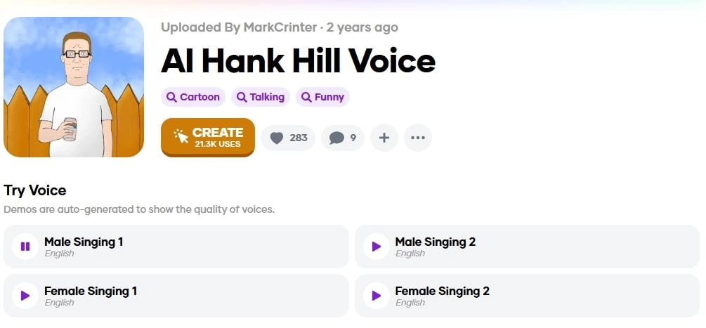 Jammable Hank Hill AI Voice Generator for Songs