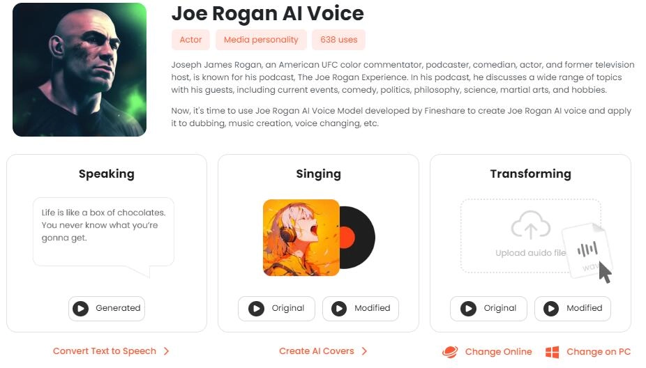 Joe Rogan Voice Generator