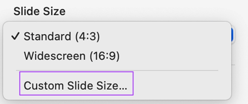 Keynote Custom Slide Size