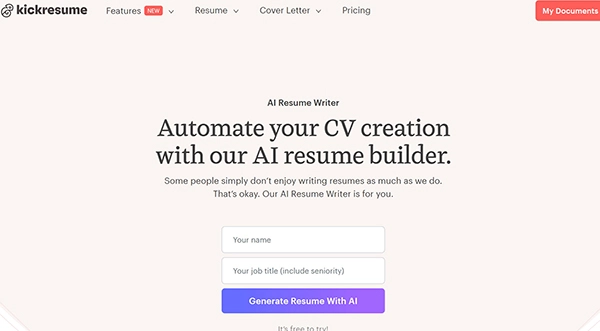 Kickresume AI Resume Builder