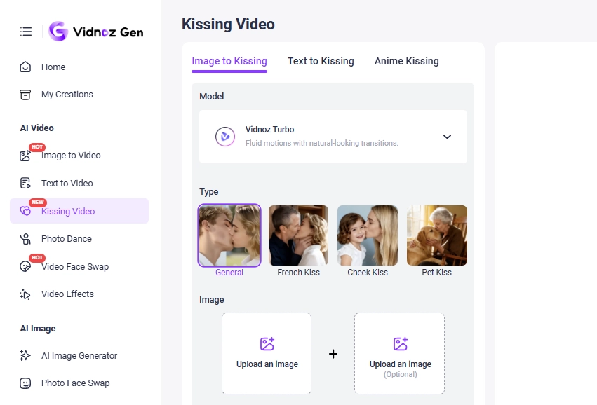 Kissing Video Generator