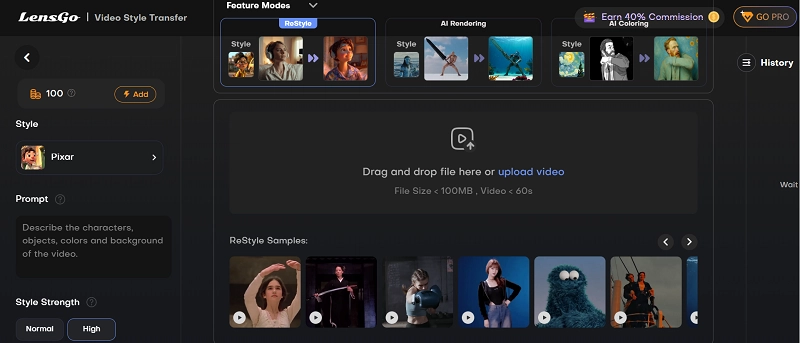 Lens Go AI Video Style Transfer