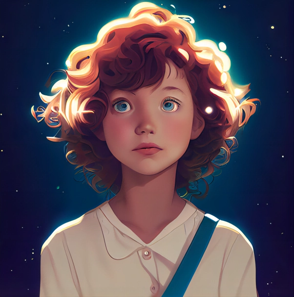 Little Girl with Short, Curly Hair