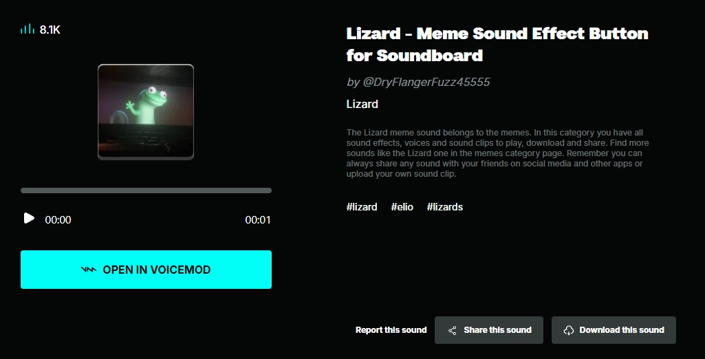 Lizard Meme Sound Effect