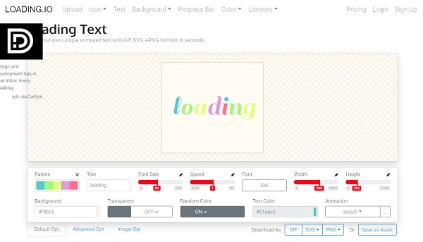 GIF Text Maker - LOADING.IO