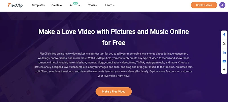 Love Video Maker FlexClip