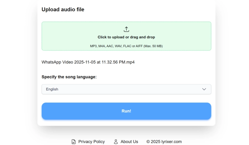 LyriXer AI Generate Lyrics from Audio Online