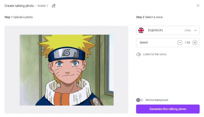 Make a Naruto Talking Avatar