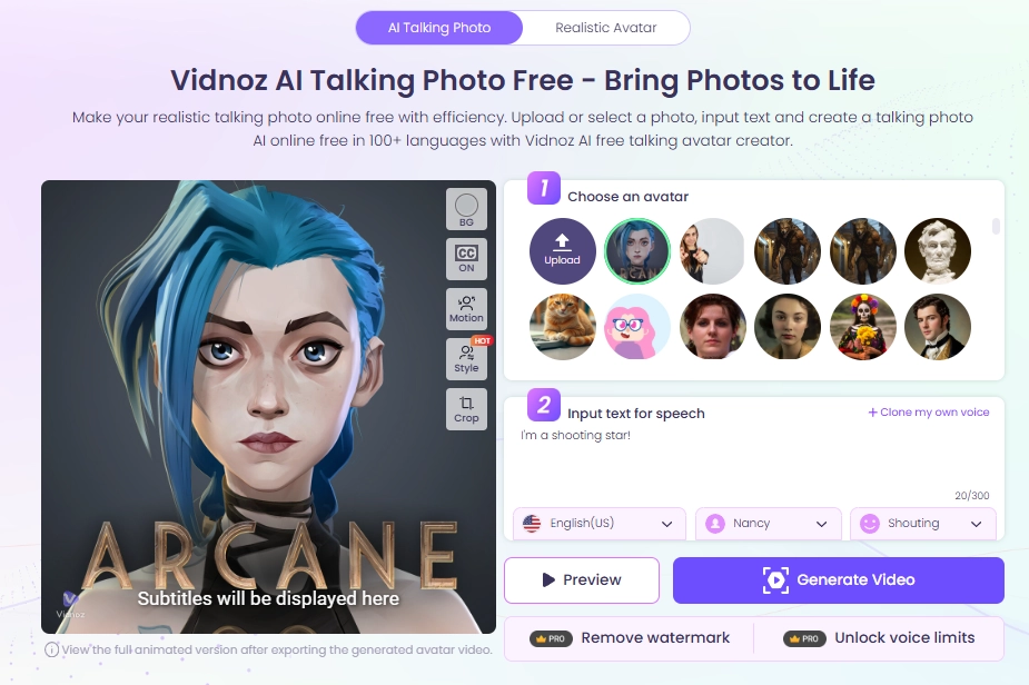 Make Arcane Photos Speak Anything