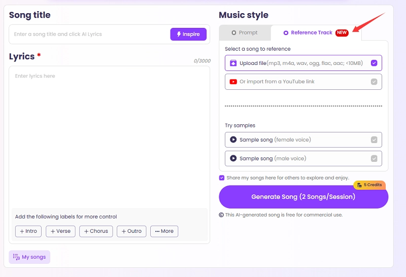 Make FNF Songs from Reference Music Track
