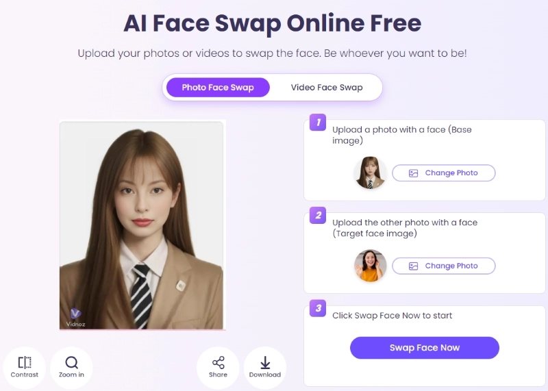 Make Korean AI Profile Picture by Online Face Swap Tool