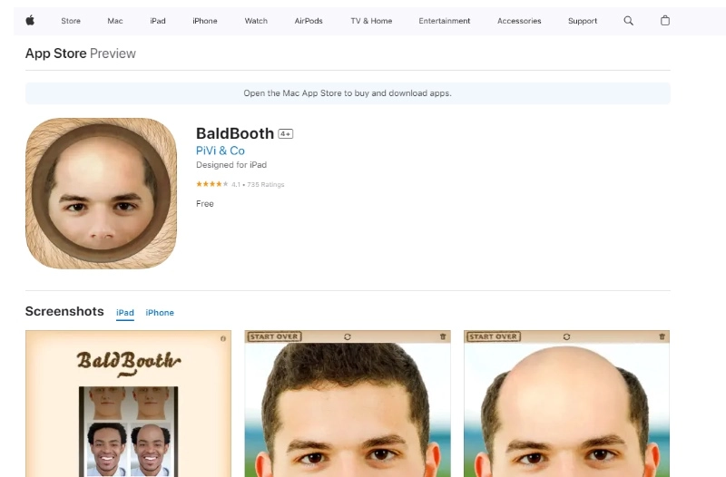 Make Me Bald App for iPhone