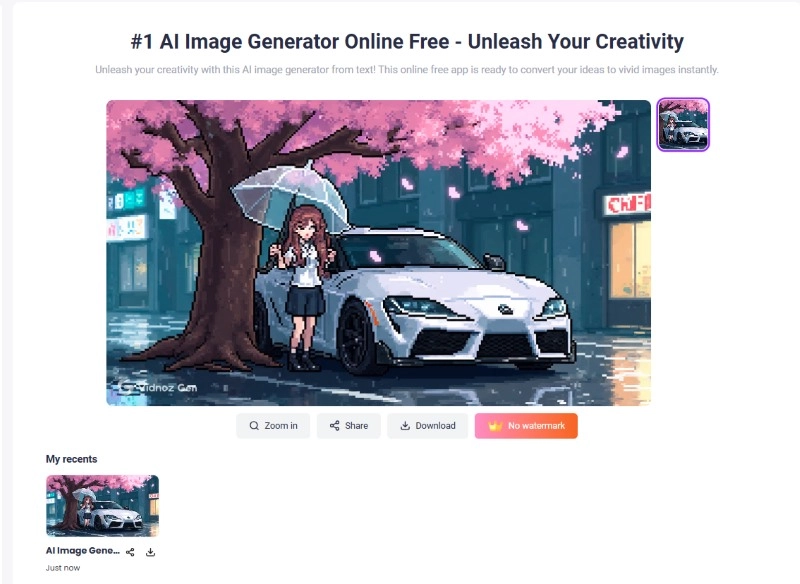 Make Pixel Anime Art with AI - Result