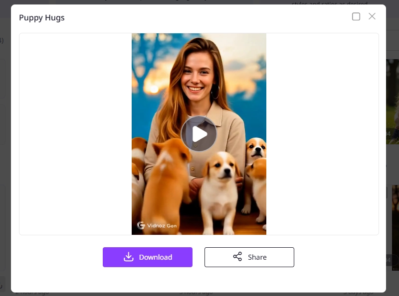 Make Puppy Hugs Videos on Vidnoz AI-2
