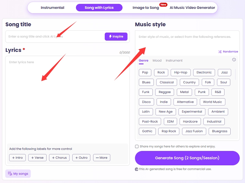 Make Song from Lyrics