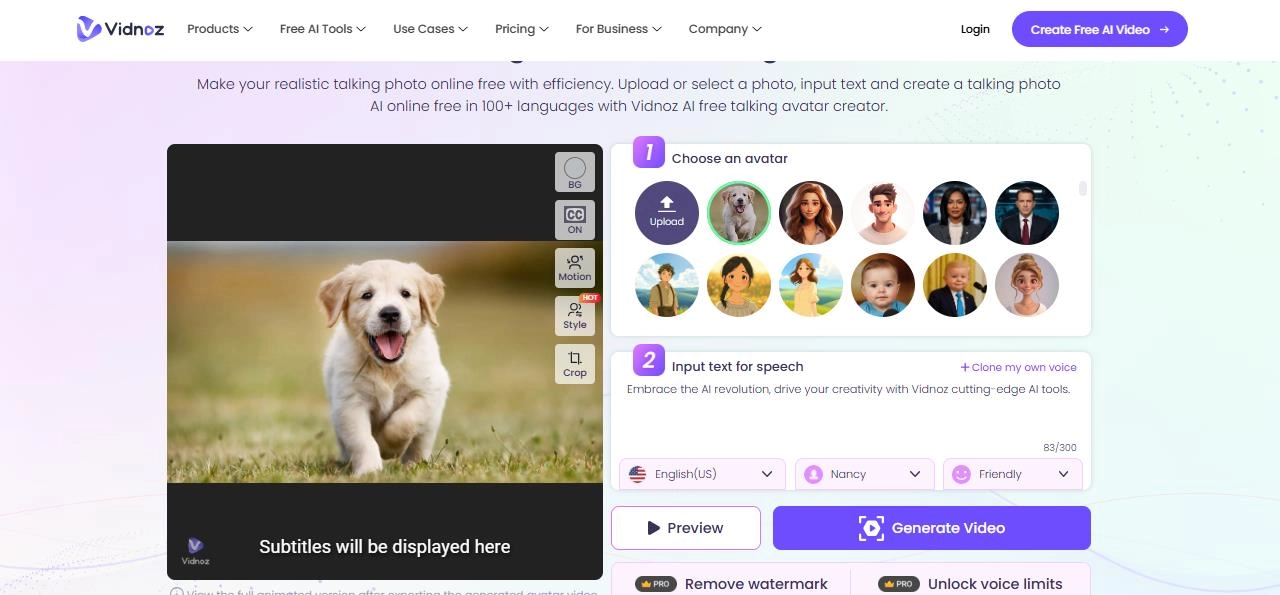 Make Your AI Pet to Human Photo Talk in Videos - Step 1