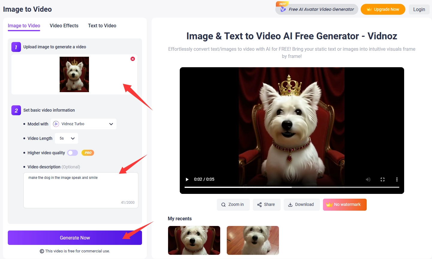 Make Your Royal Pet Move with Vidnoz