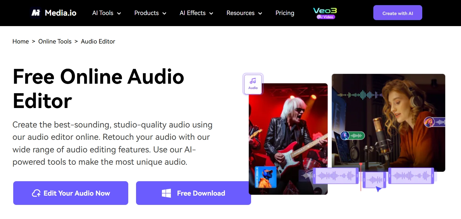 Mediaio AI Music Editor