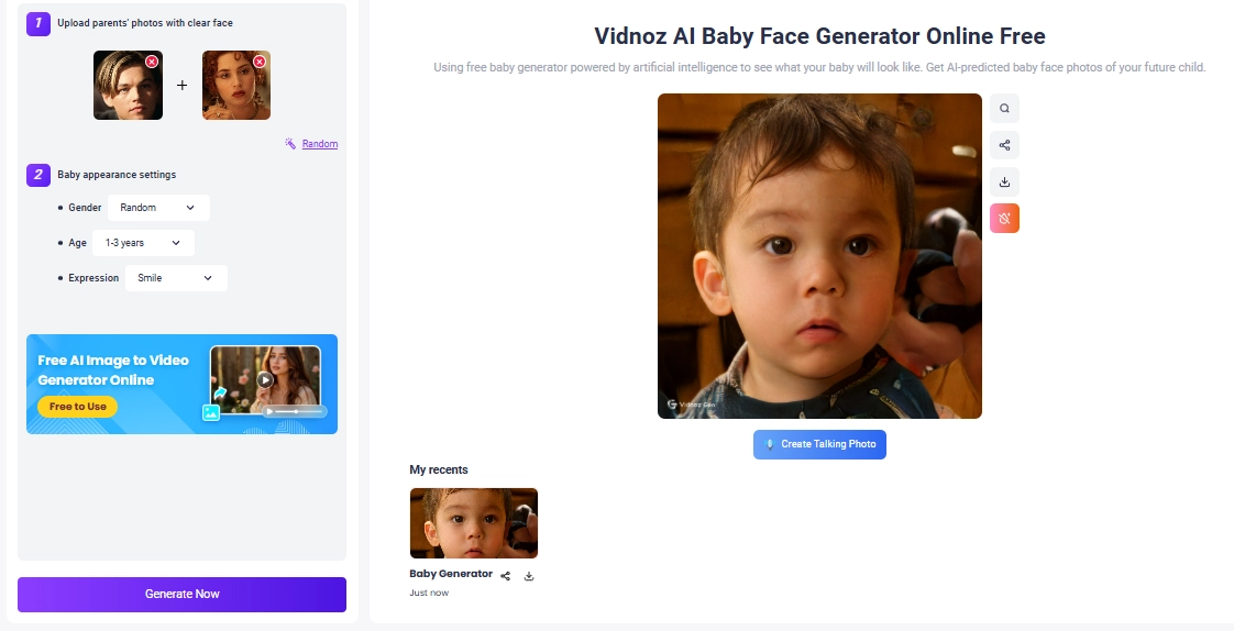 Meet Titanic Couple's Baby with Vidnoz AI
