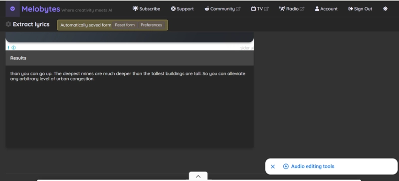 Melobytes AI Lyrics Extractor Free