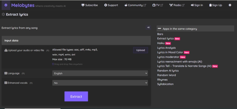 Melobytes Lyric Extractor Free