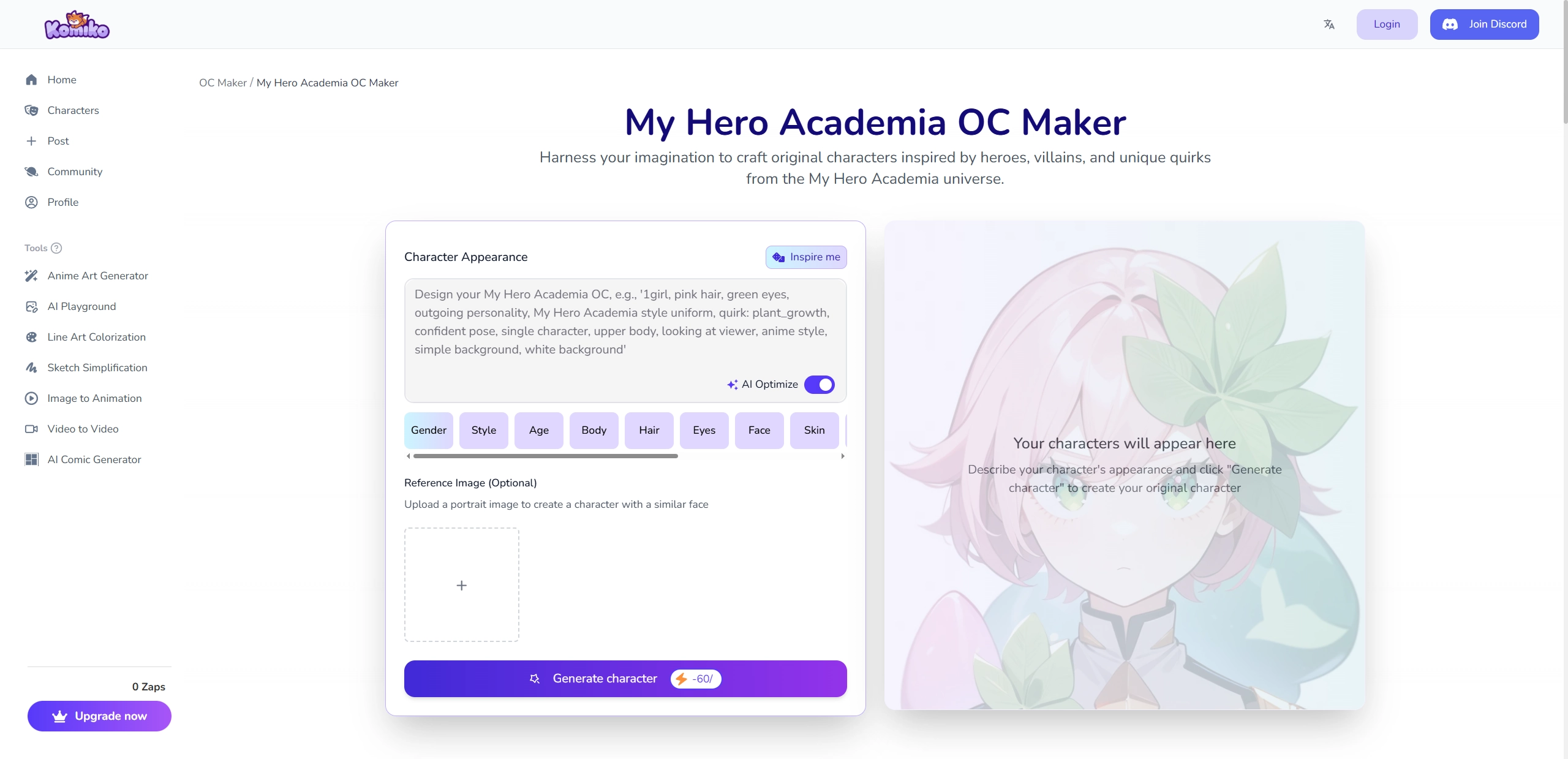 MHA Characters Maker Komiko