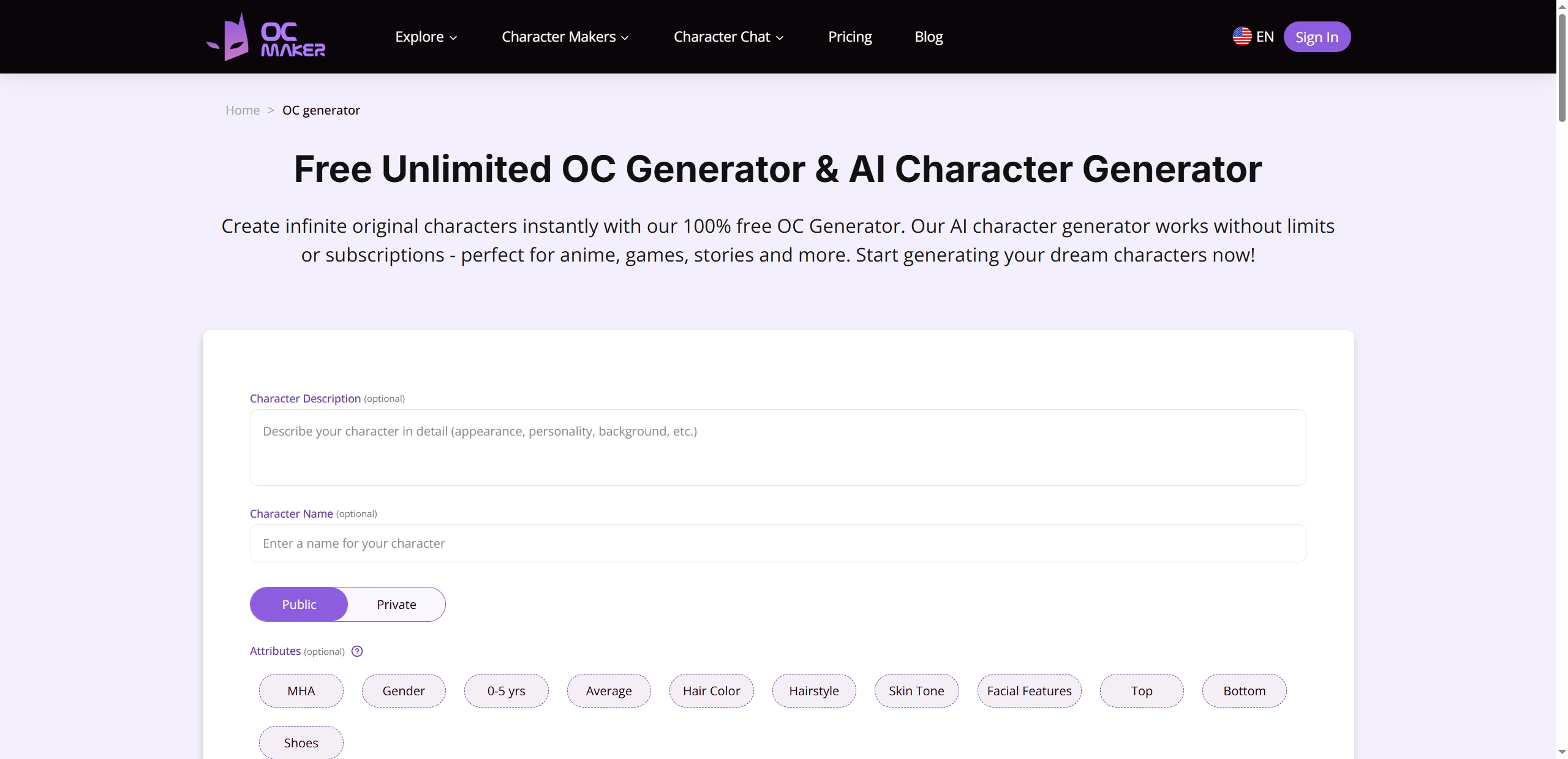MHA Characters Maker OCmaker