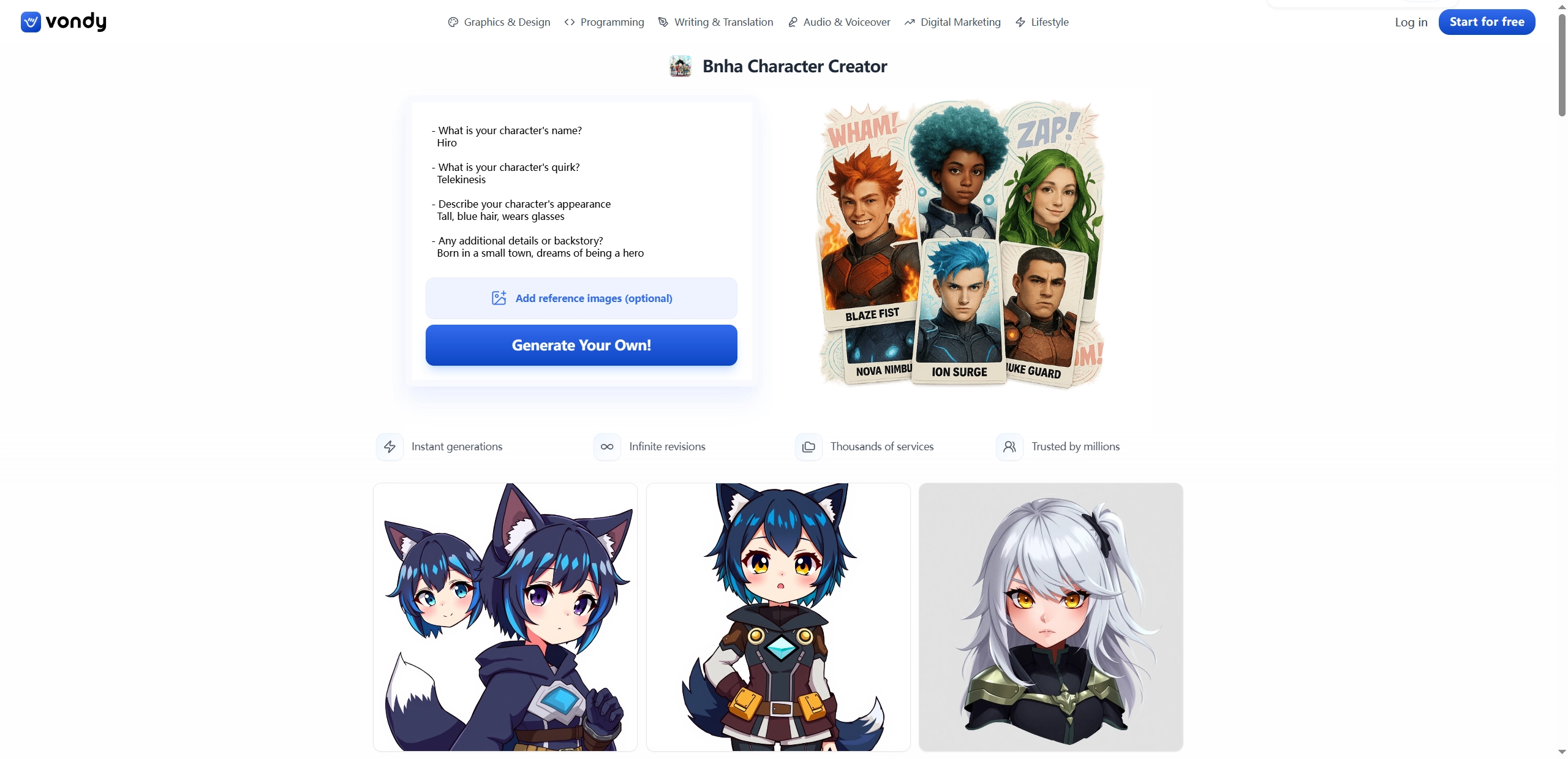 MHA Characters Maker Vondy